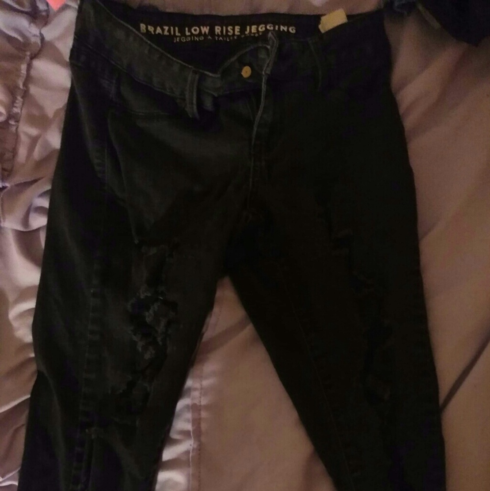 black ripped jeans